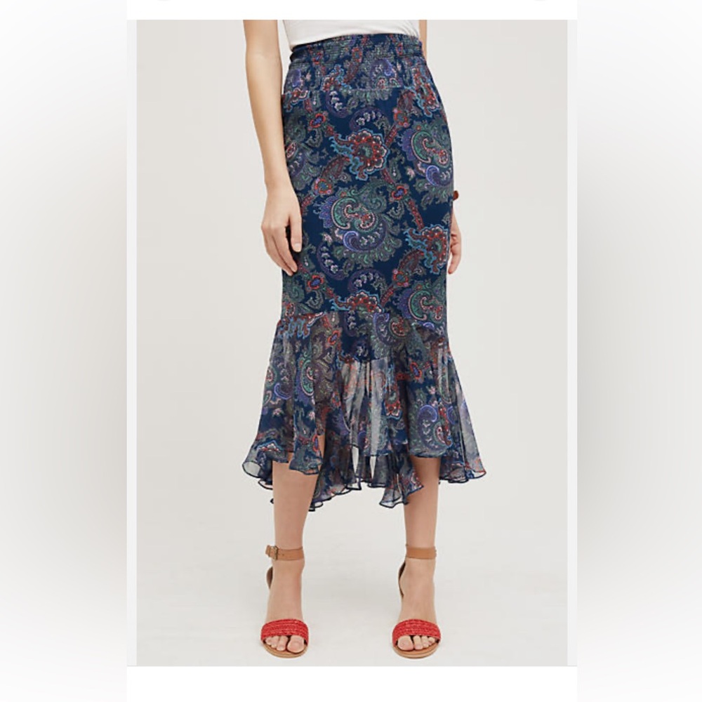 Anthropologie Paisley Silk Skirt, by Vanessa Virginia - size 10